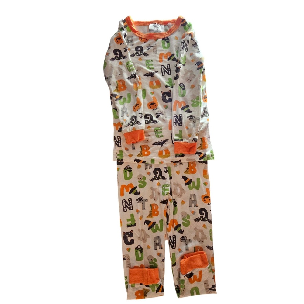 Tres Beau et Belle Kids 24m Halloween Bamboo Pajama Set Ghost Pumpkin Print PJs